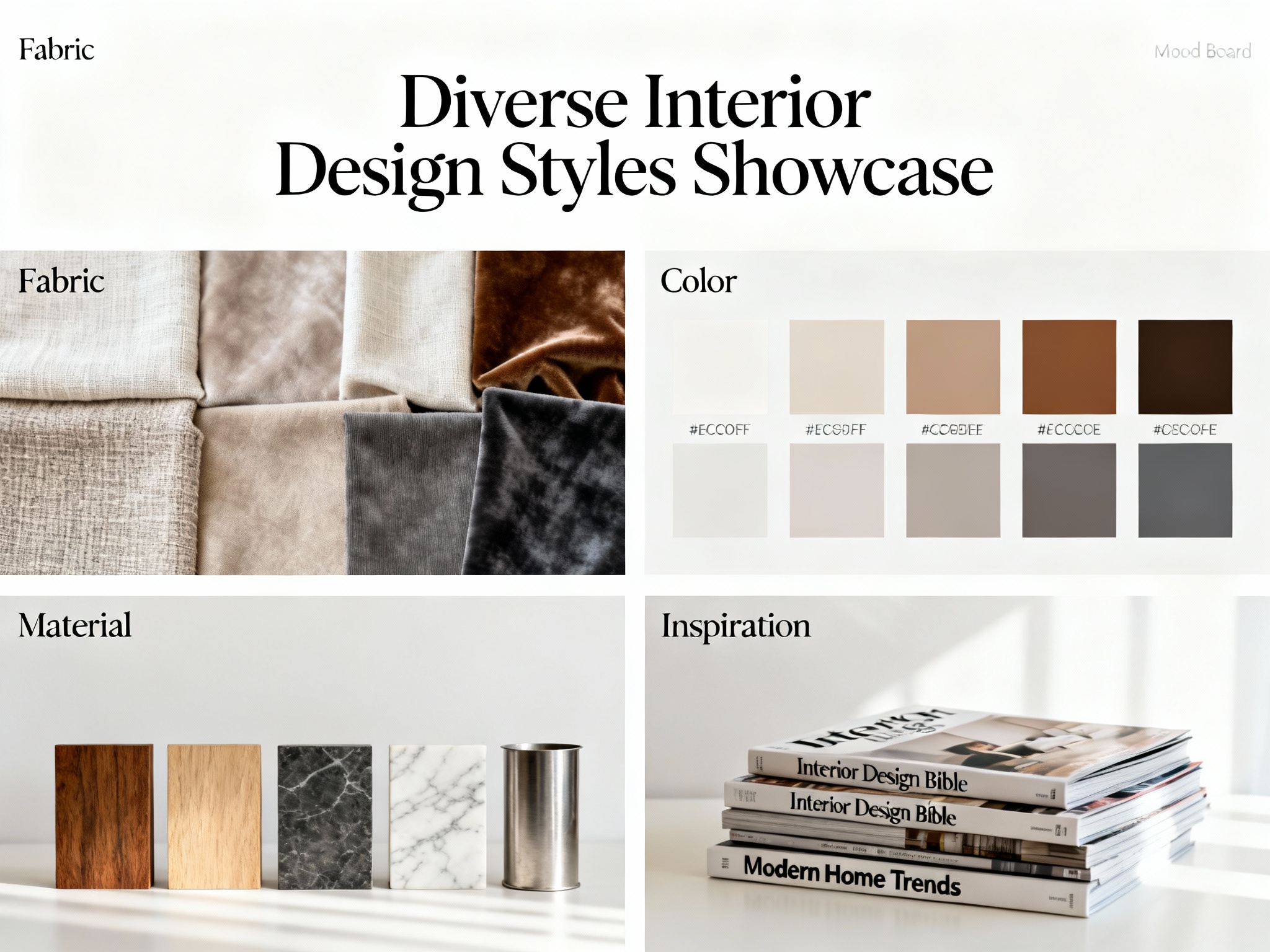 多元室內設計風格展示與材料選擇